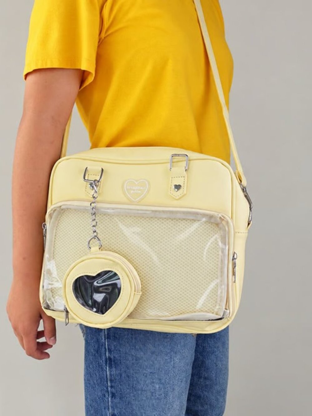 Butter Ita Bag Crossbody, Kawaii Anime Shoulder Bag, Cute Y2K Pin Display Itabag